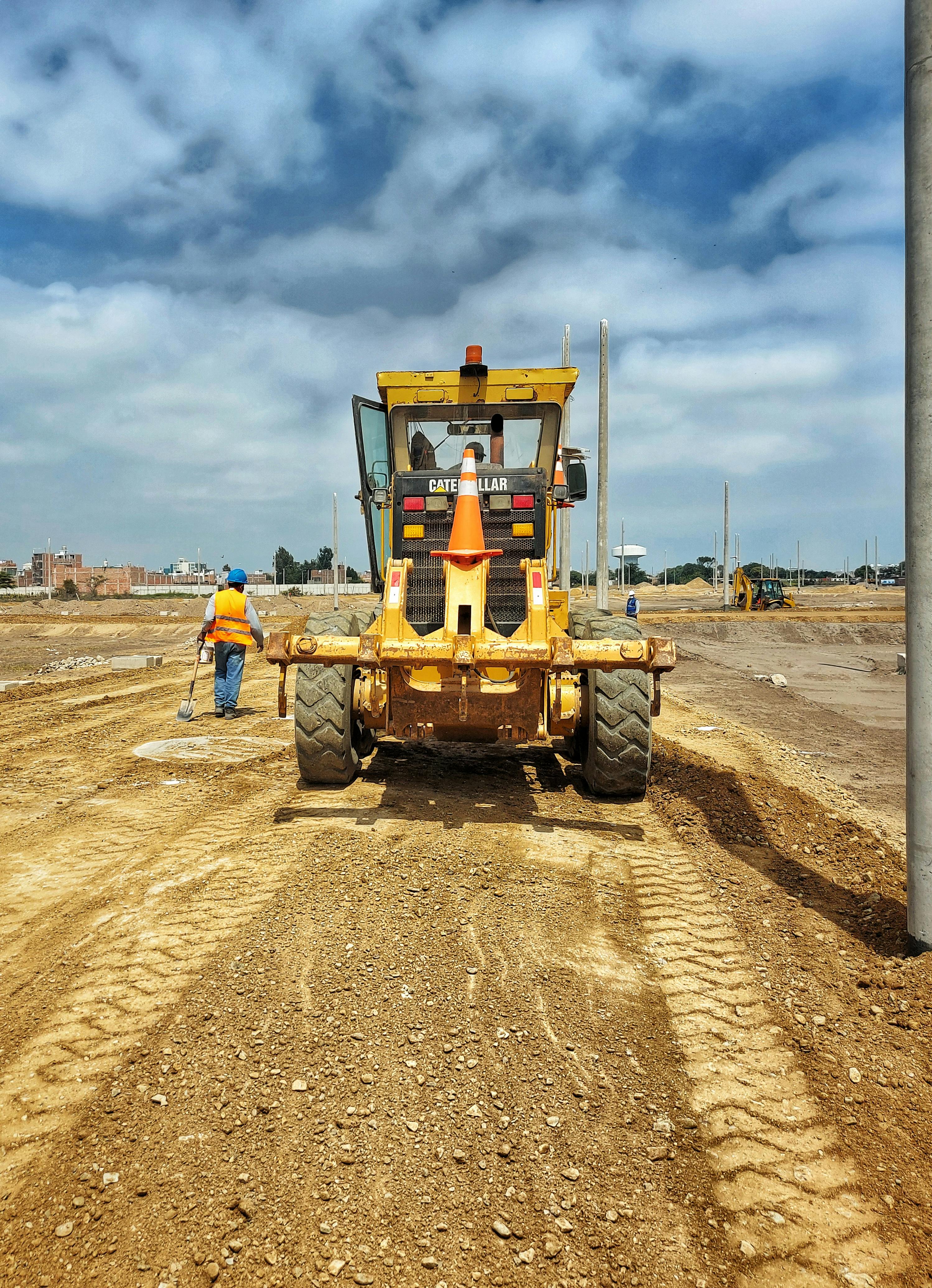 Heavy equipment preparing a large construction site